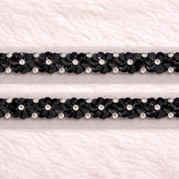 Sequin Flower Border Lace