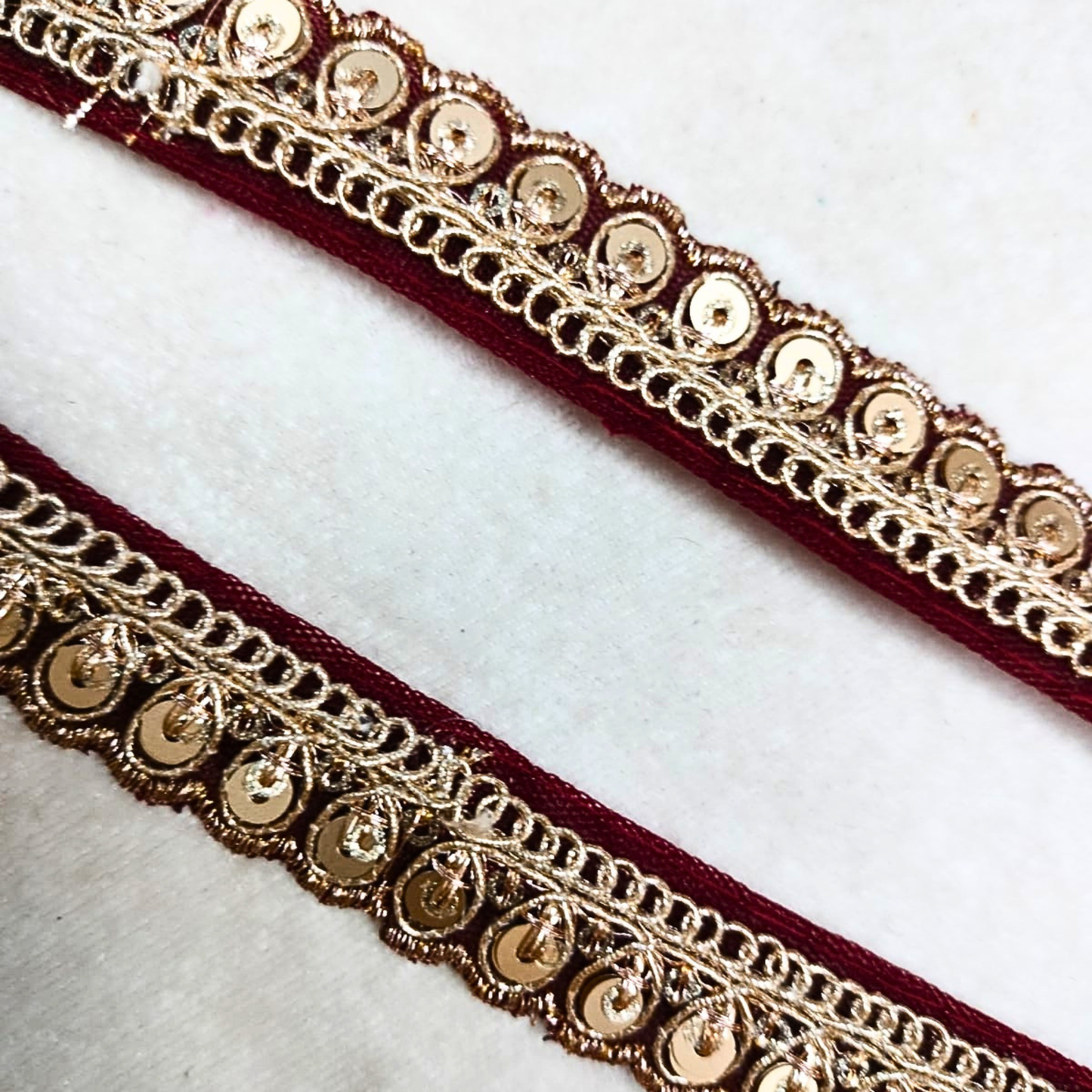 Maroon Fancy Embellished Trim