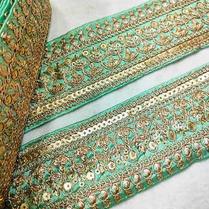 Light Green Fancy Zari Embellished Trim