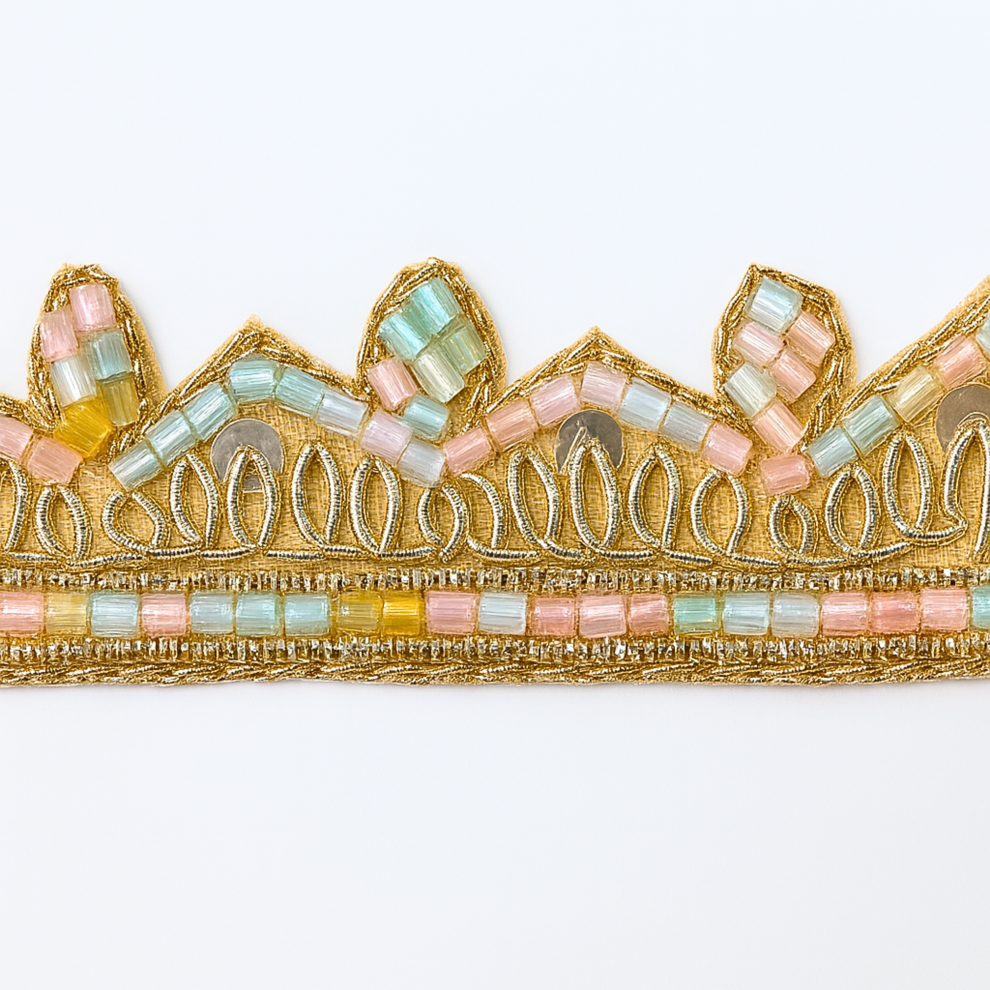 Geometric Pastel Zardozi Lace