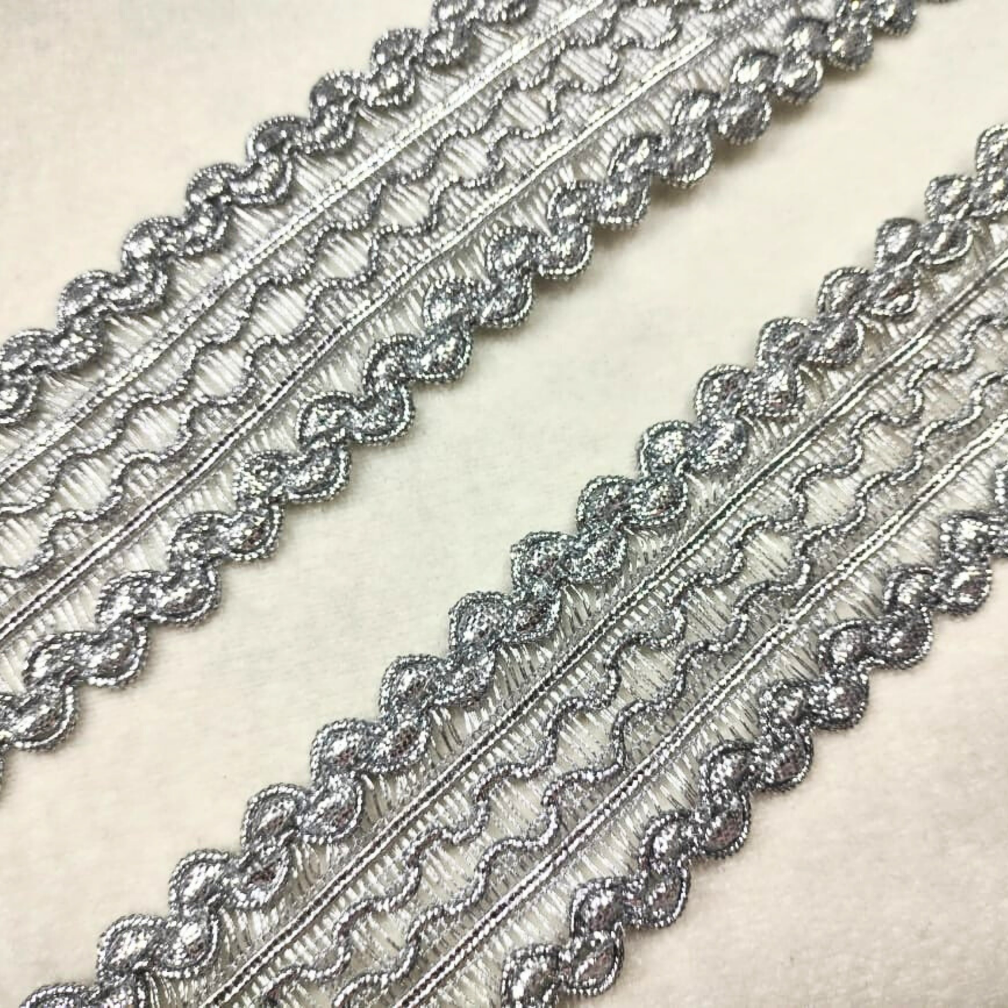 Silver Fancy Embellished Trim