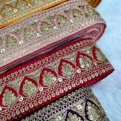 Fancy Rama Green Sequins Trim
