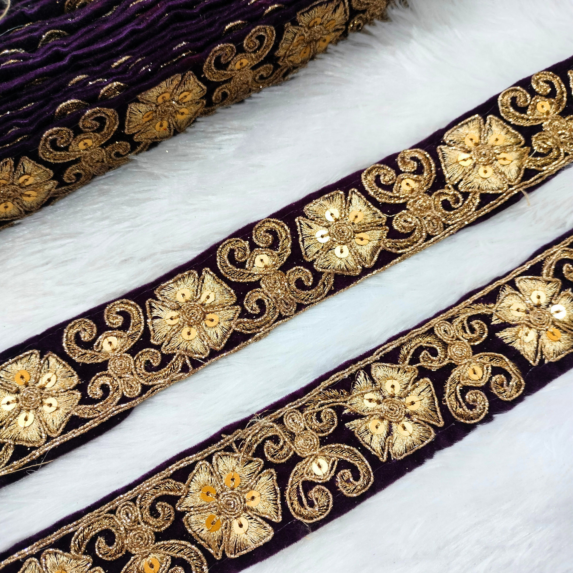 Black Fancy Embellished Trim