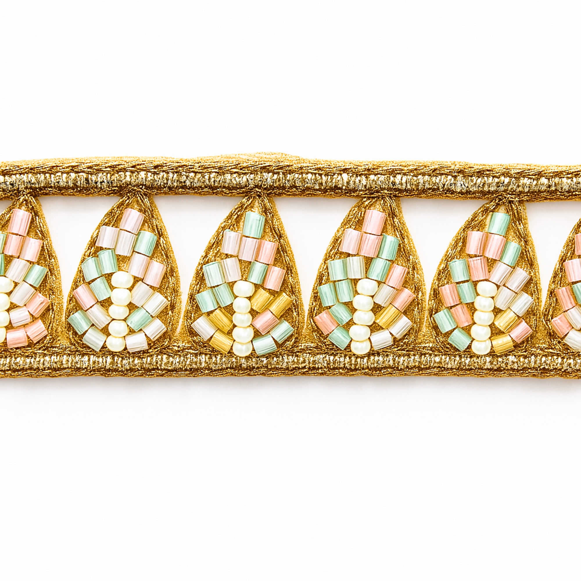 Teardrop Pastel Zardozi Lace
