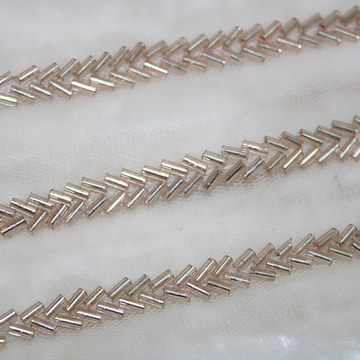 Rose Gold Embellished Cutdana Handwork Trim