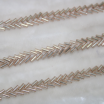 Rose Gold Embellished Cutdana Handwork Trim