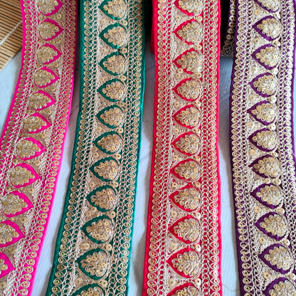 Fancy Rama Green Sequins Trim