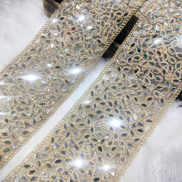 Heavy Mirror Work Embroidered Lace