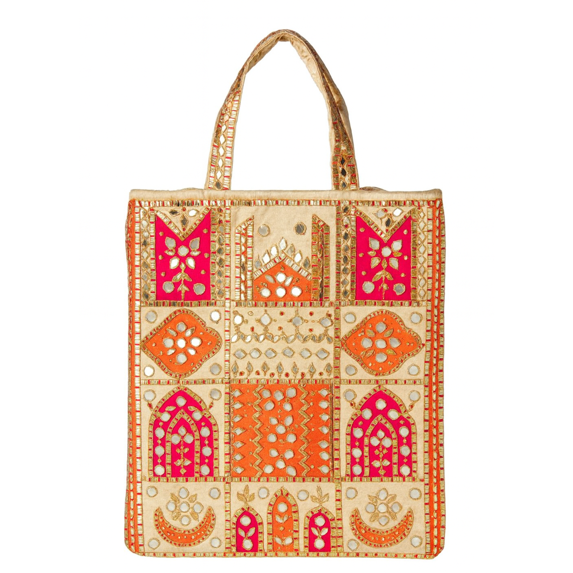 Minimalist Ivory Mirror Work Tote Bag