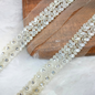 White Fancy Floral Embellished Handwork Trim