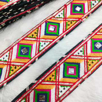Multicolor Navratri Embroidered Trim