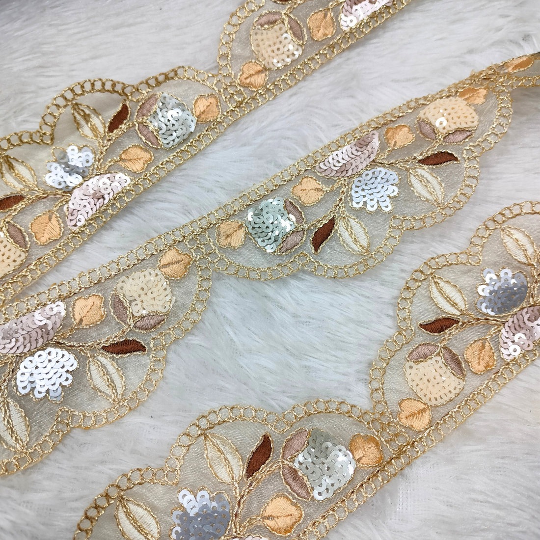 Nude Floral Sequin Lace