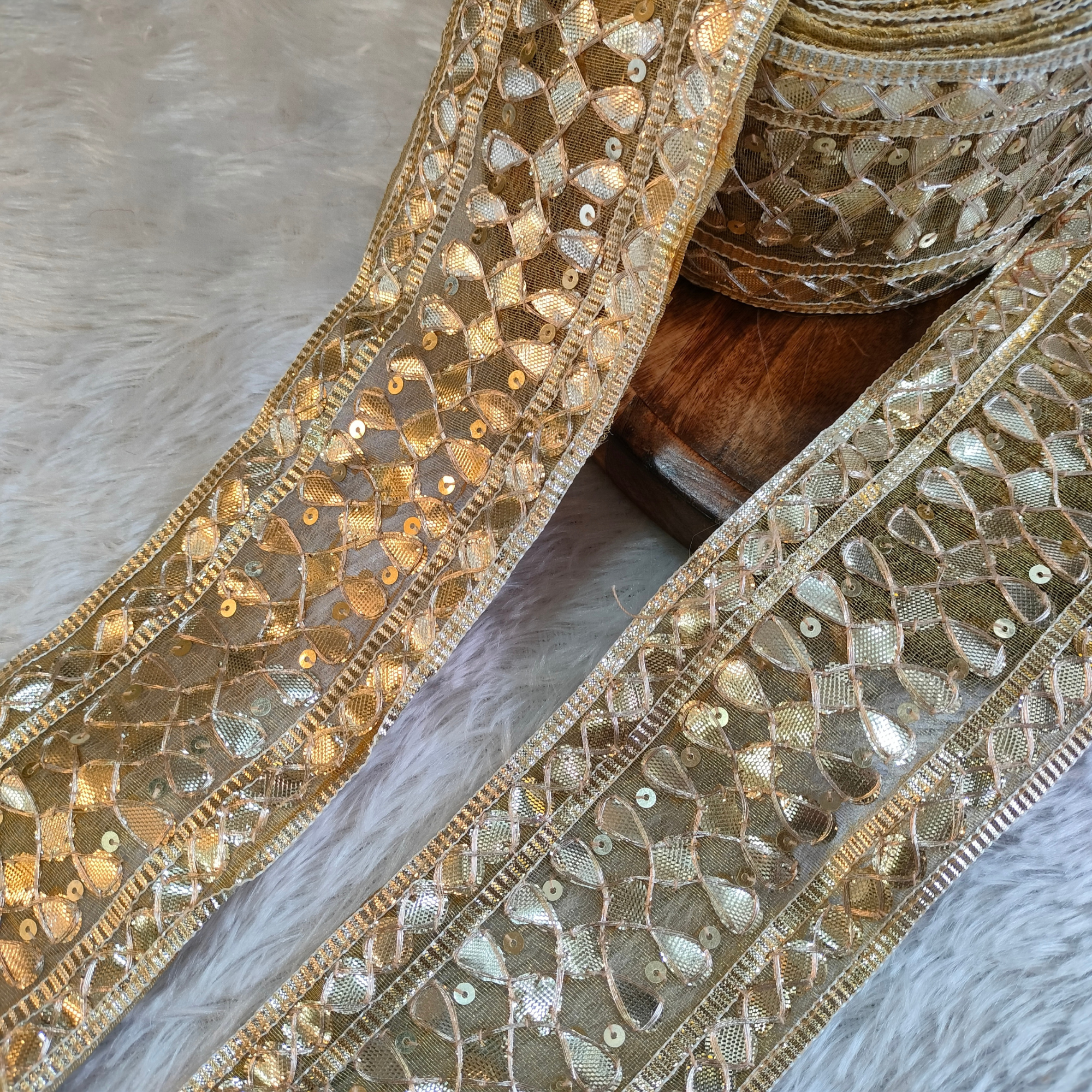 Gold Handcrafted Gota Patti Lace