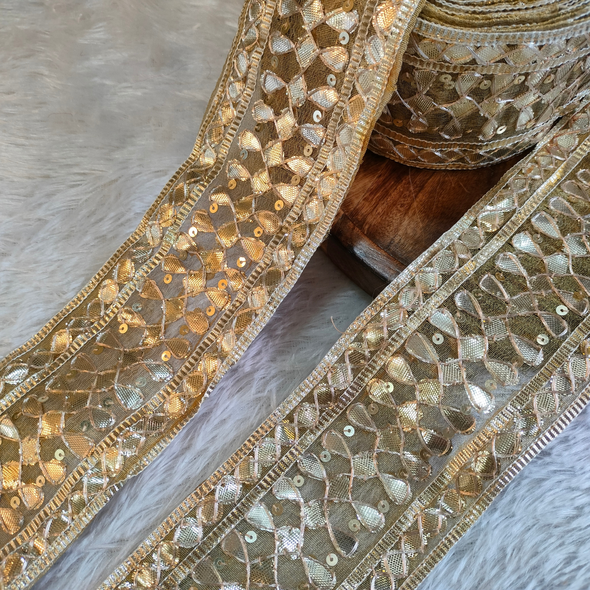 Gold Handcrafted Gota Patti Lace – Our Knots - Main Image