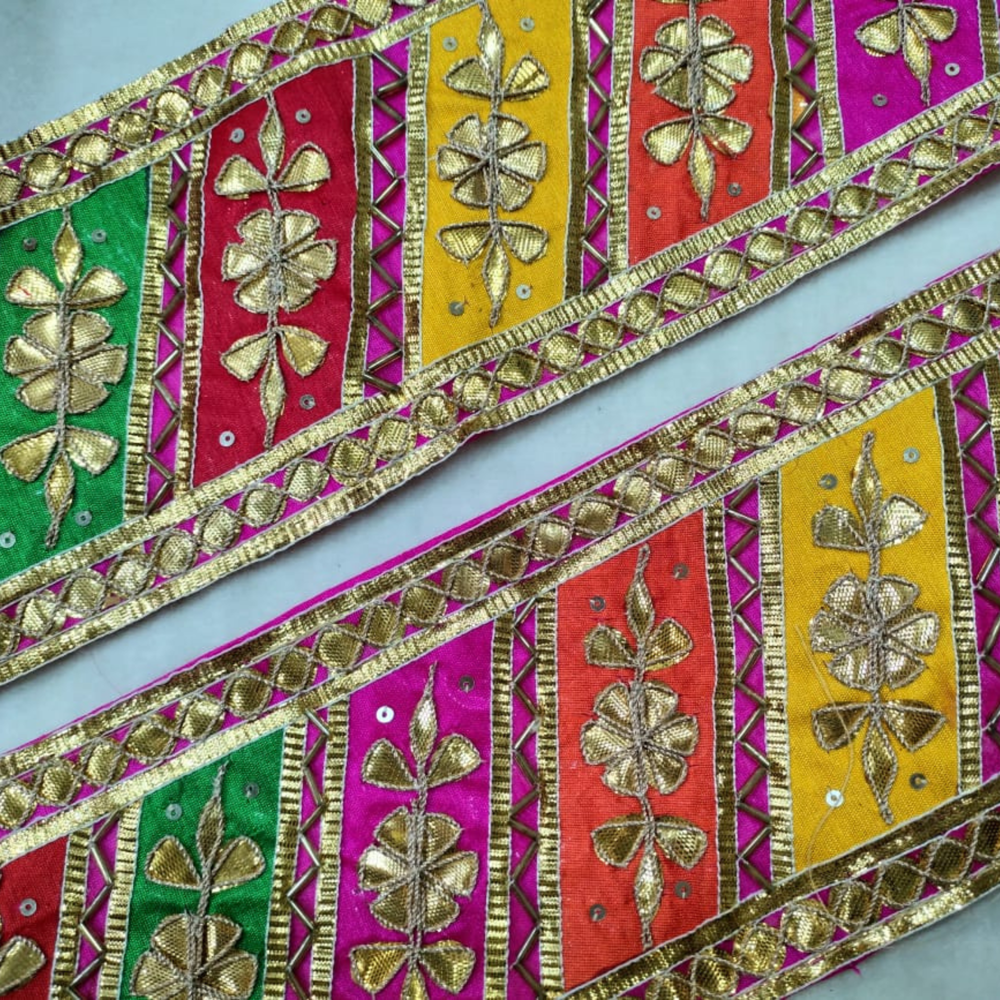 Multicolor Handcrafted Gota Trim