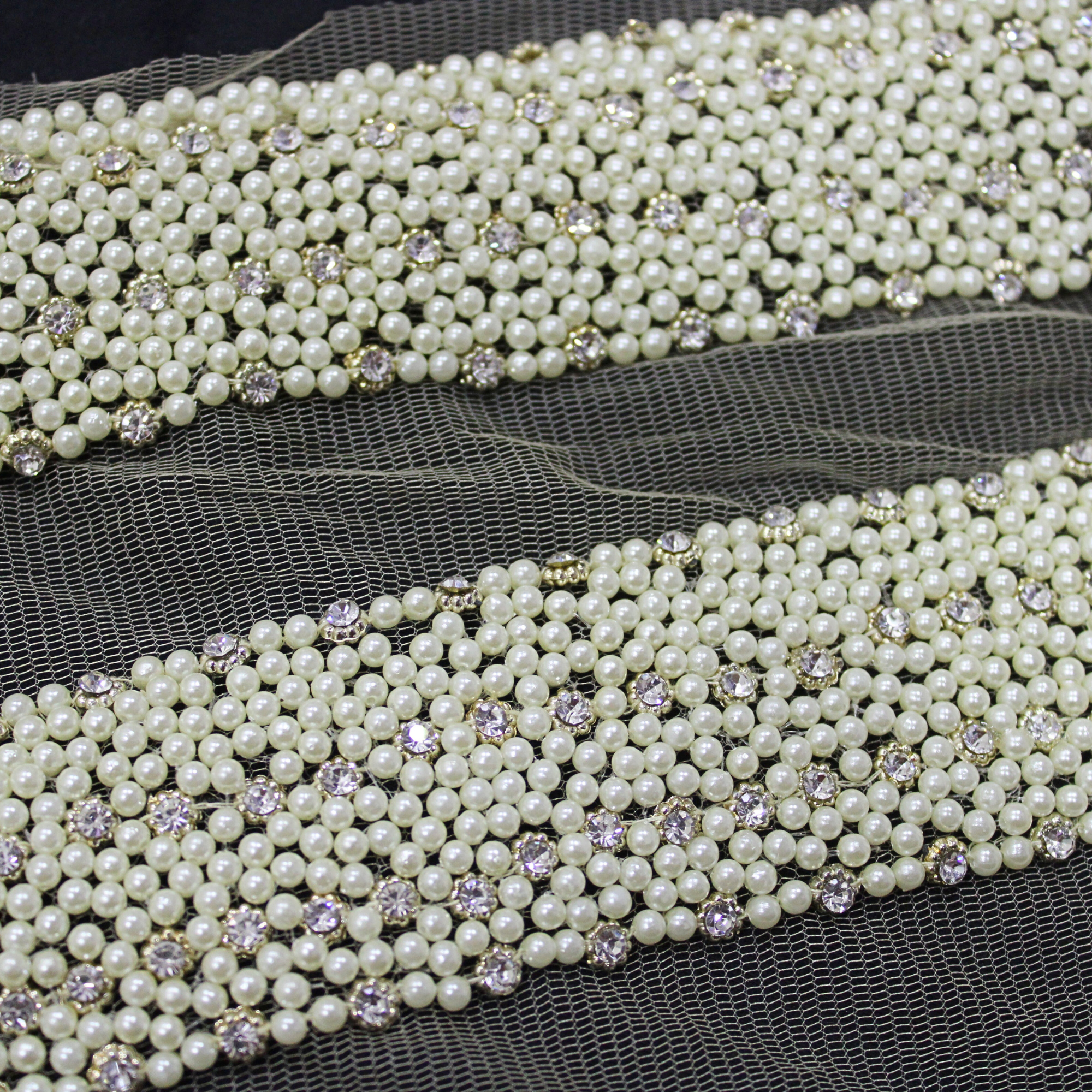 Pearl Embellished Handwork Trim