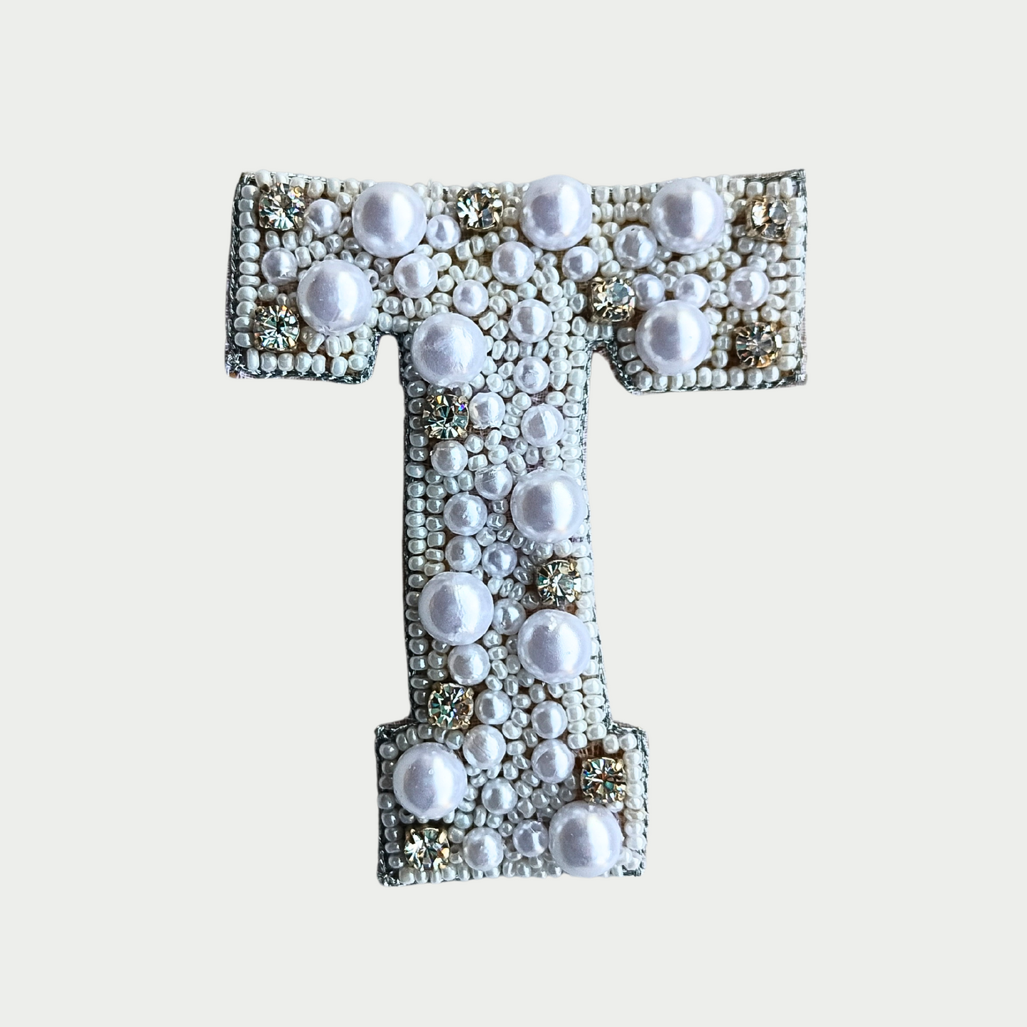 Stone & Pearl Alphabet 'T' Patch