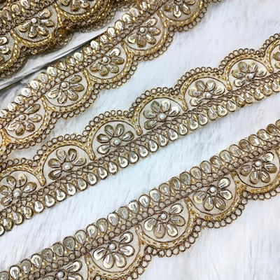 Copper Gold Scalloped Handwork Trim