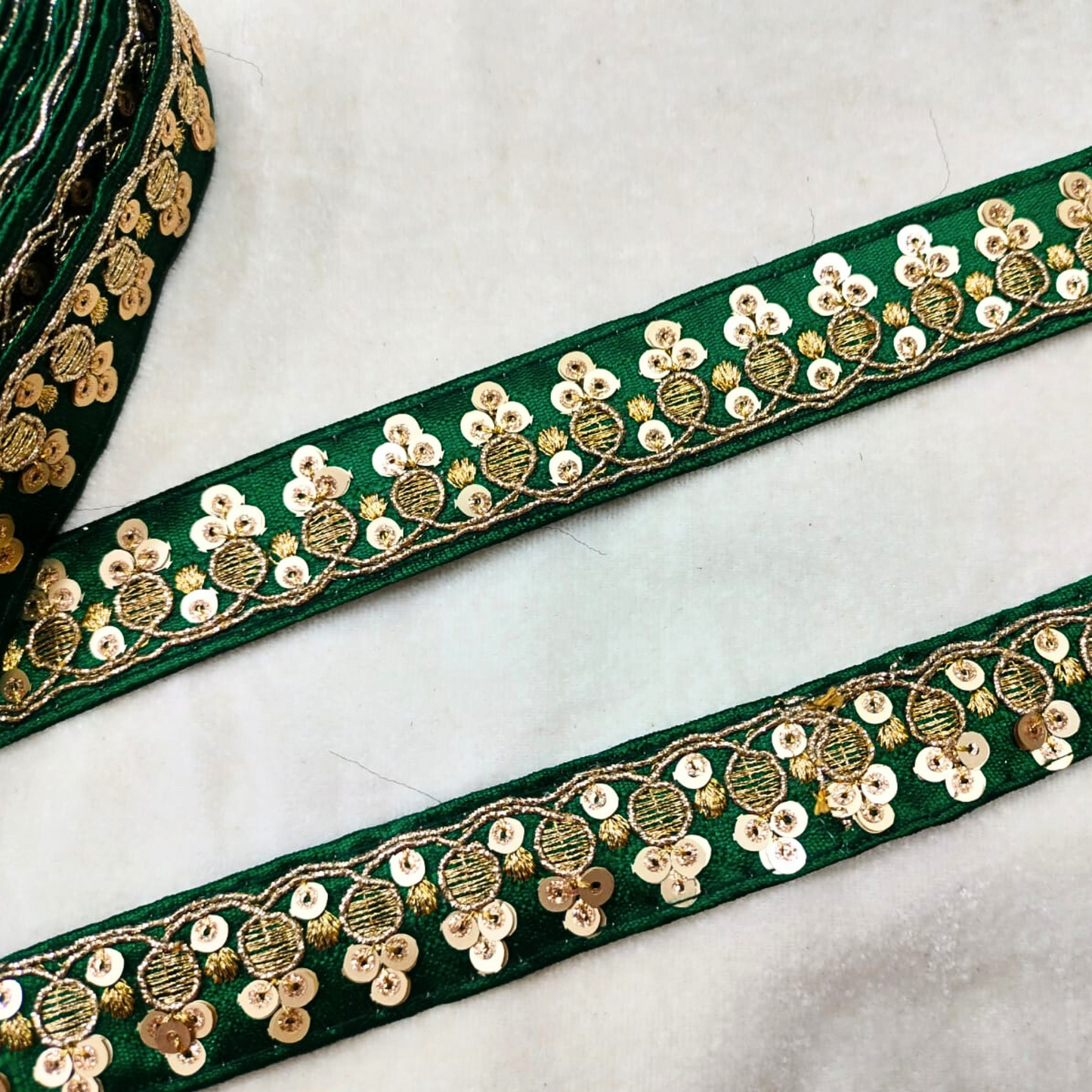 Green Fancy Sequin Trim