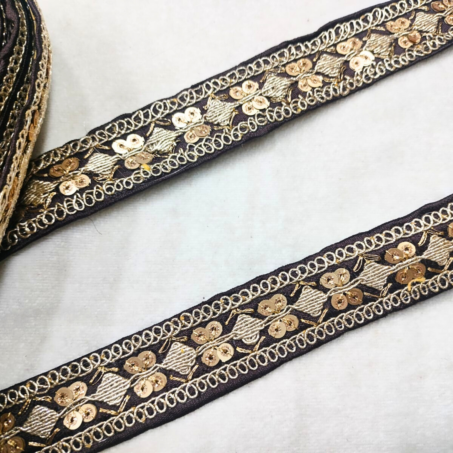 Brown Fancy Embellished Trim