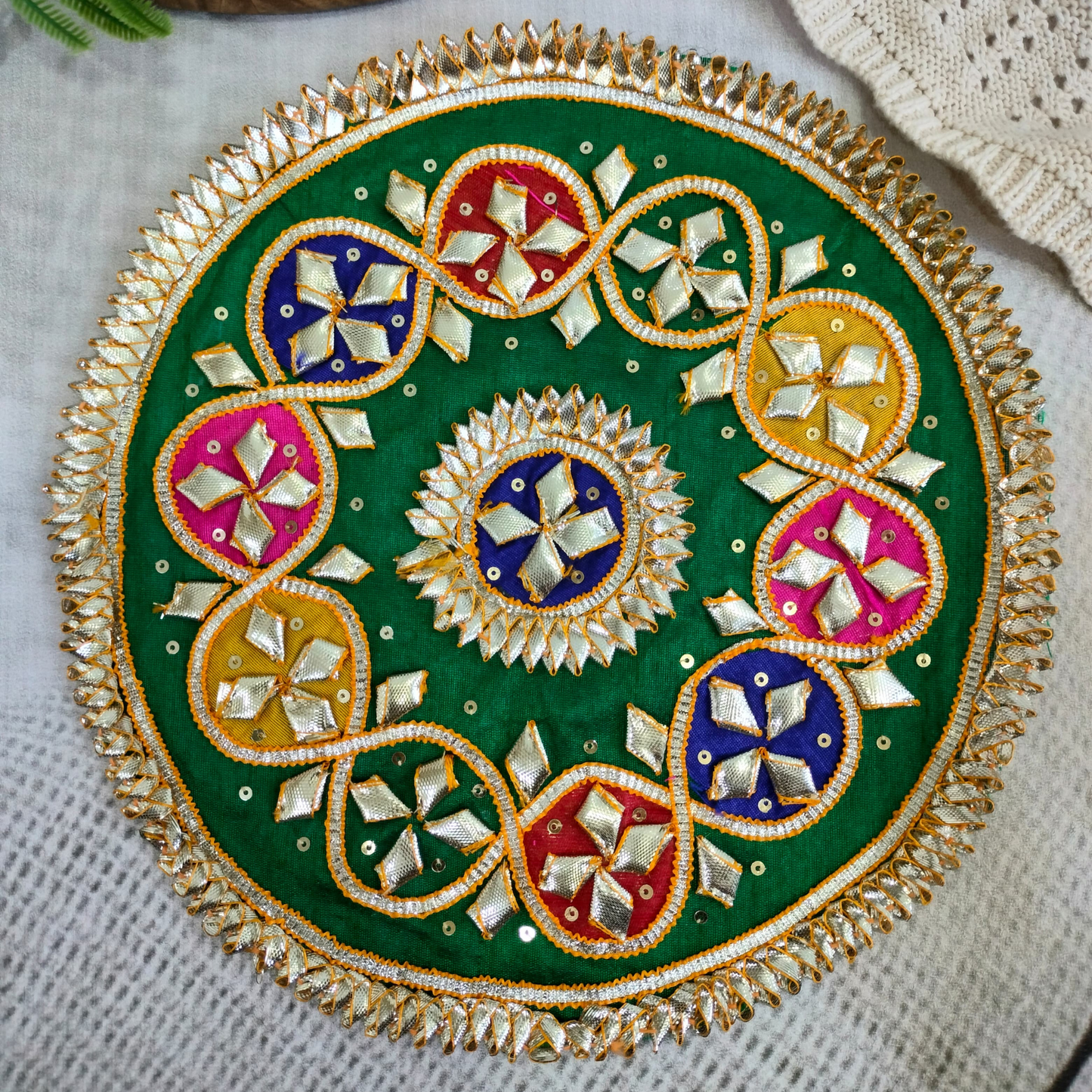 Green Embellished Gota Patch (6 Pieces)