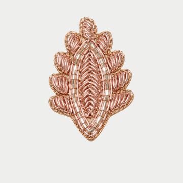 Rose Gold Leaf Zardozi Embroidered Patch