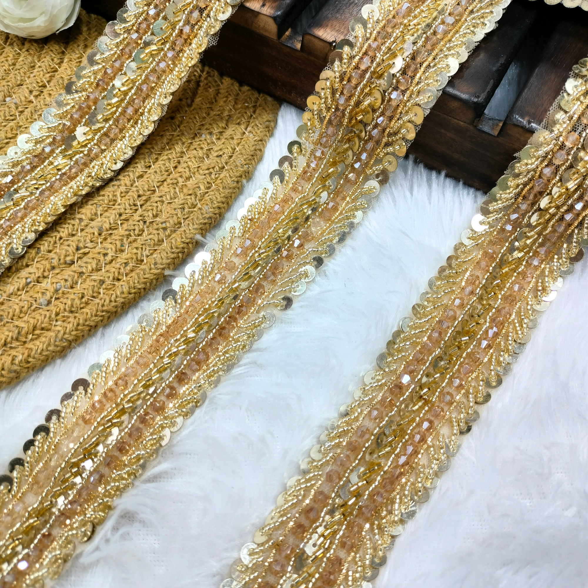 Luxury Cutdana Sequin Beaded Lace