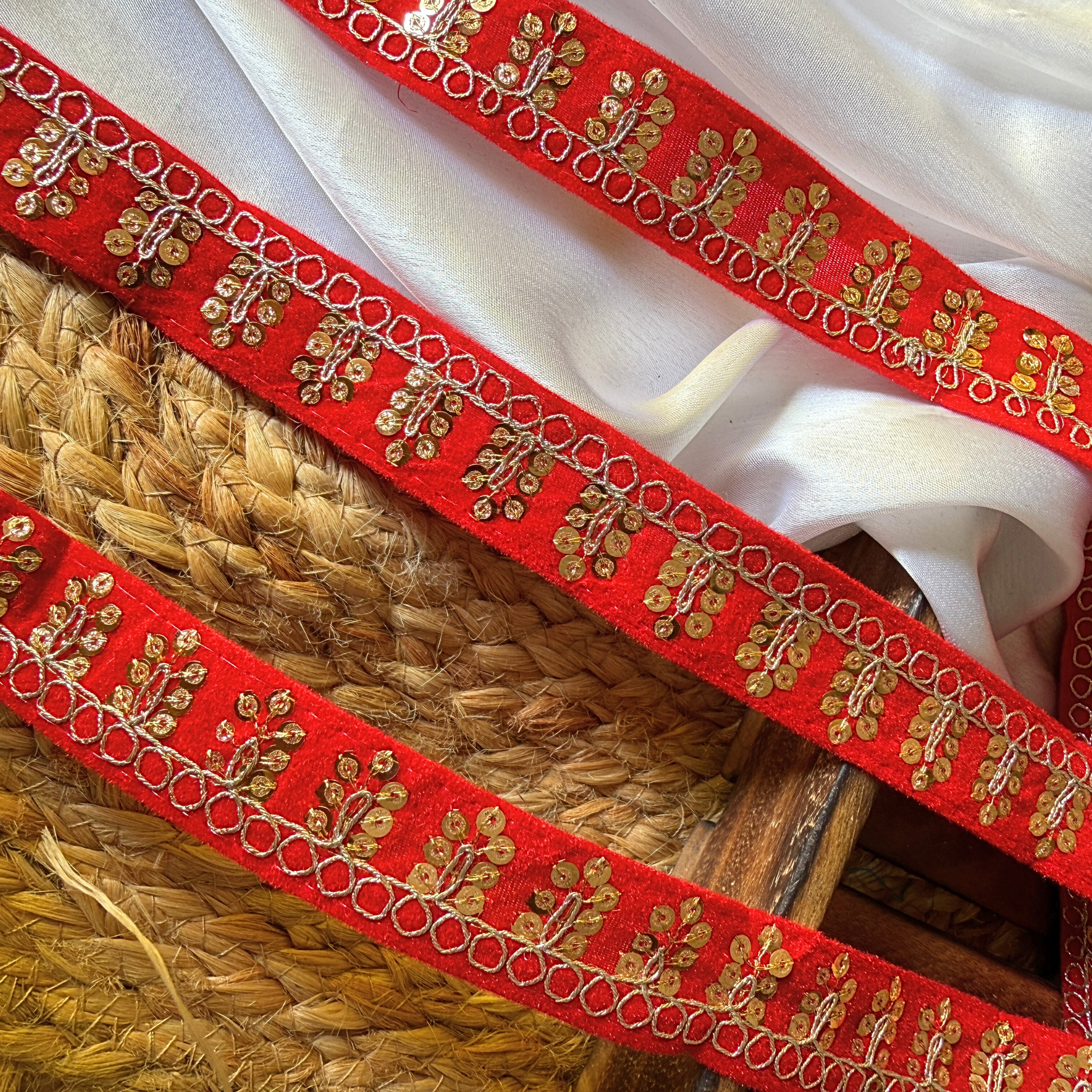 Velvet Sequin Embroidered Trim