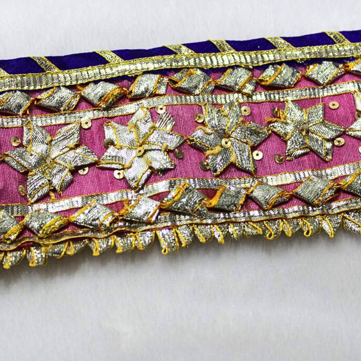 Pink Handcrafted Gota Trim