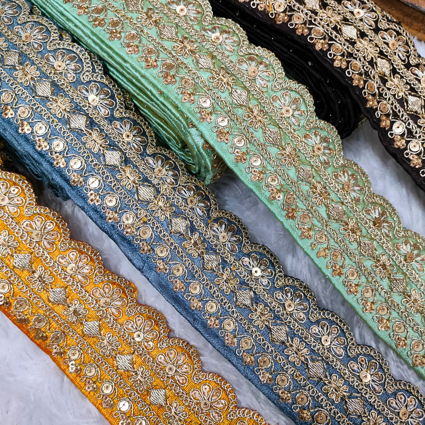 Brown Fancy Embellished Trim