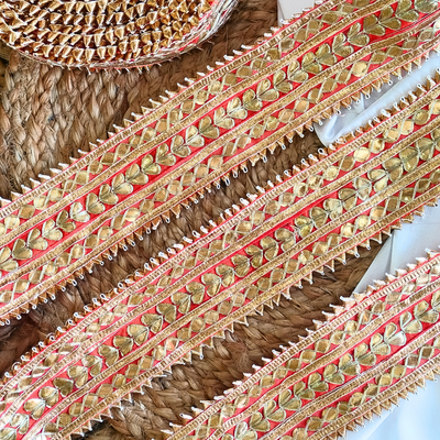 Orange Handcrafted Gota Patti Trim