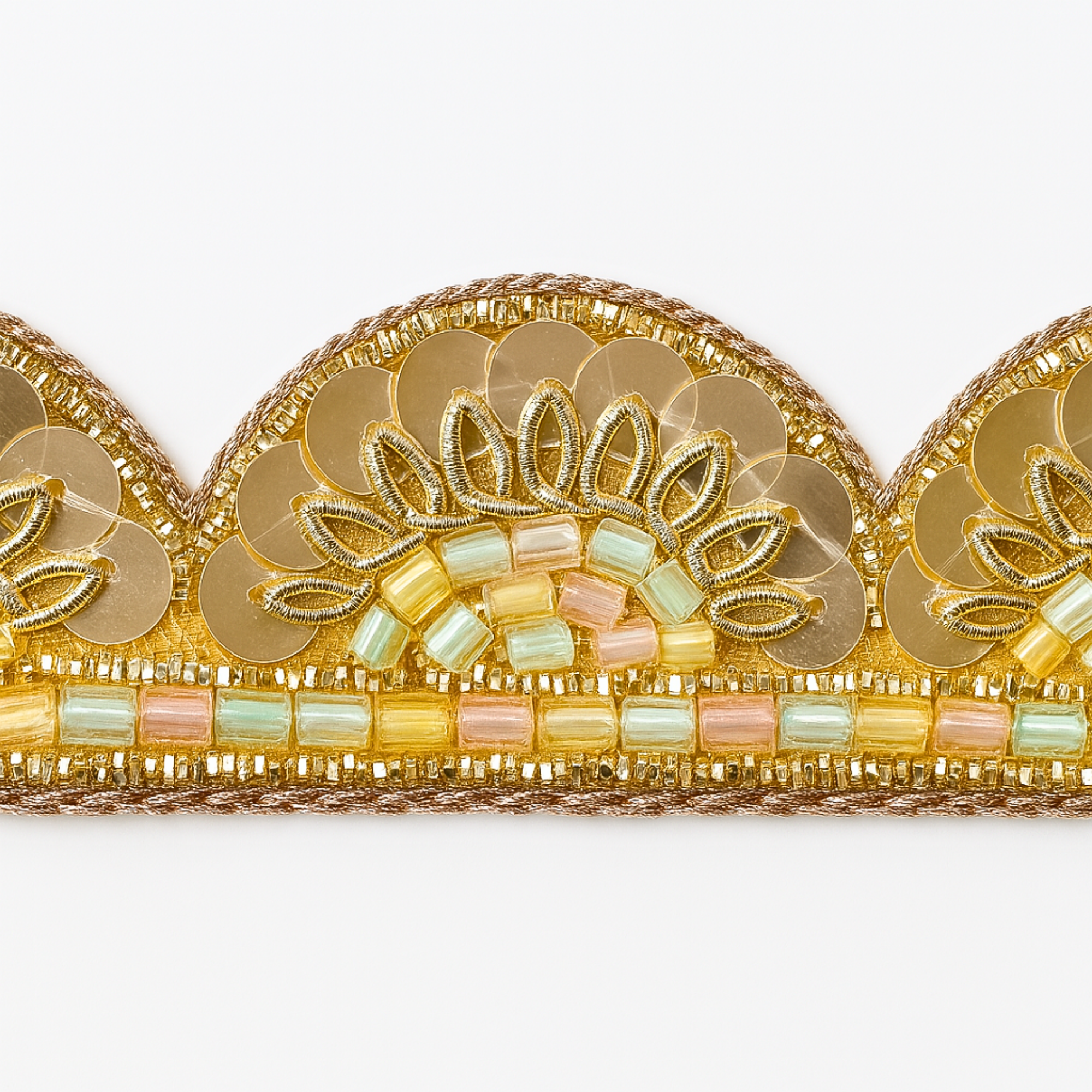 Golden Sunburst Zardozi Lace