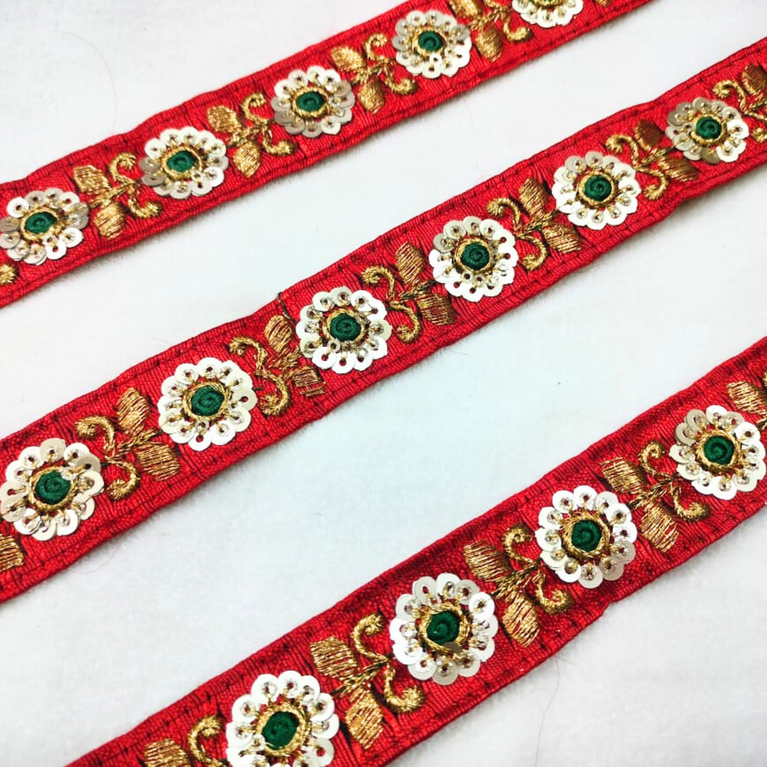 Vibrant Floral Sequin Trim