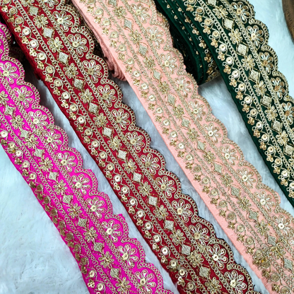 Beige Fancy Embellished Trim