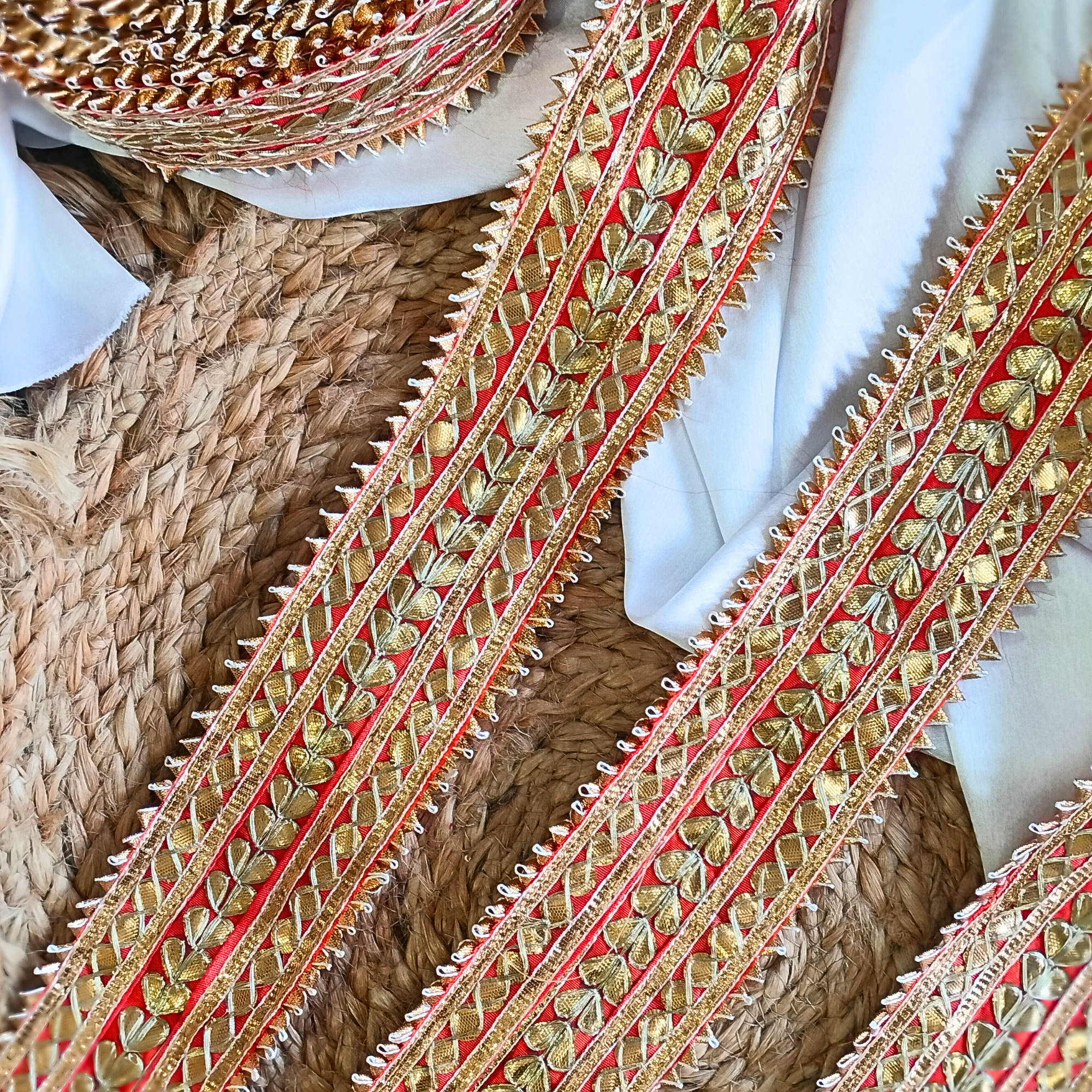 Orange Handcrafted Gota Patti Lace & Trim