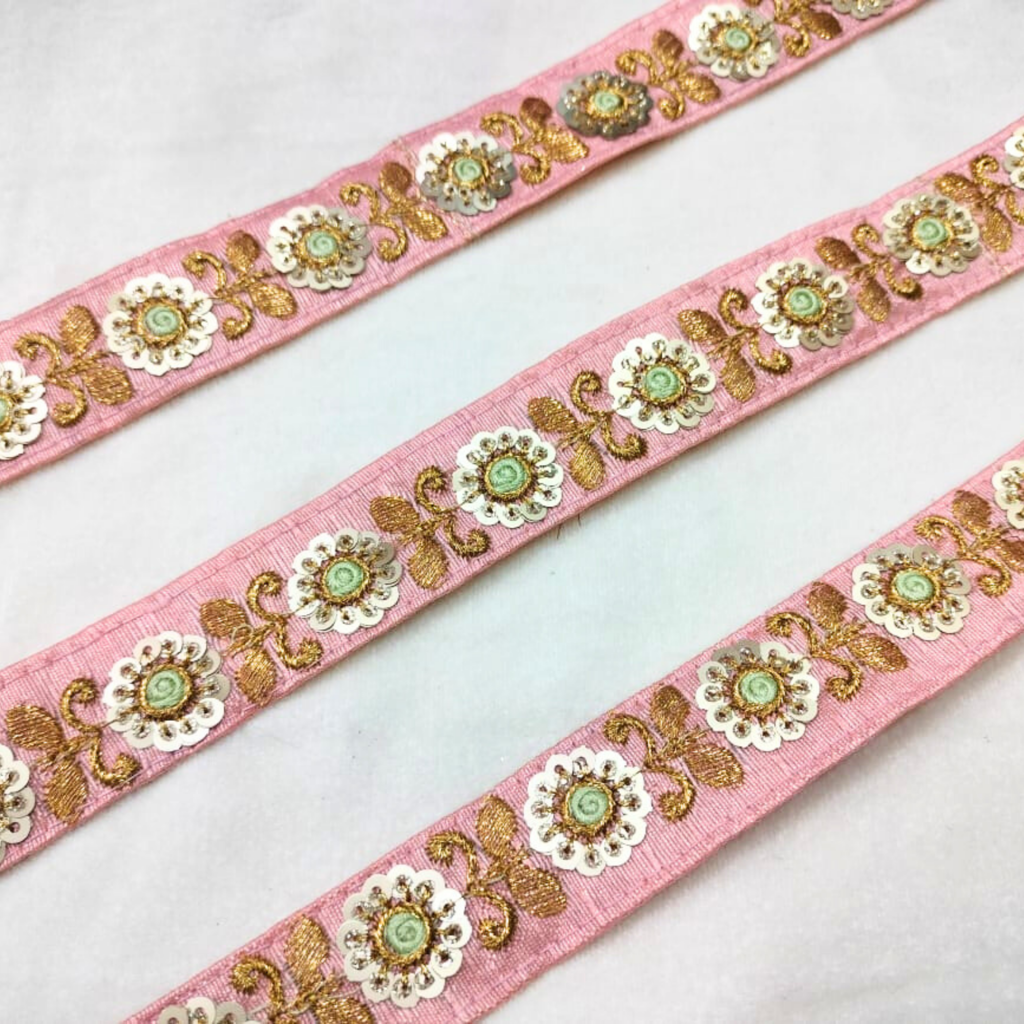 Vibrant Floral Sequin Trim