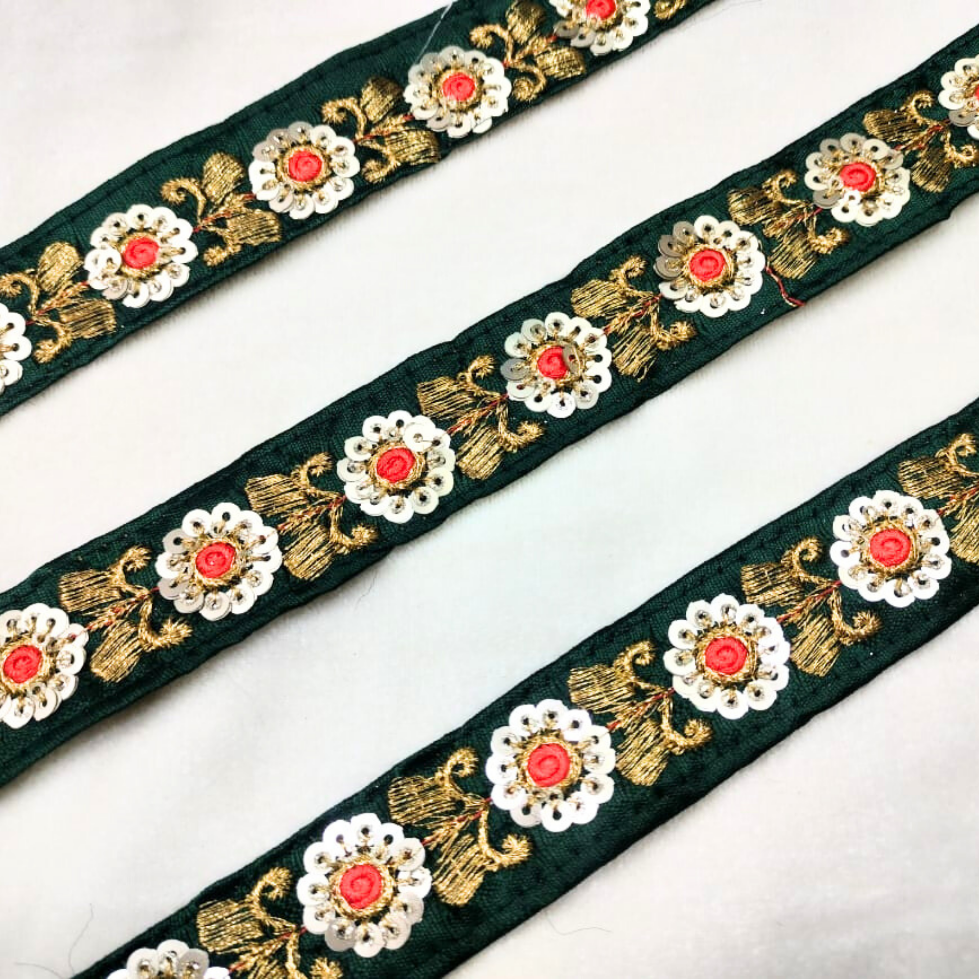 Vibrant Floral Sequin Trim