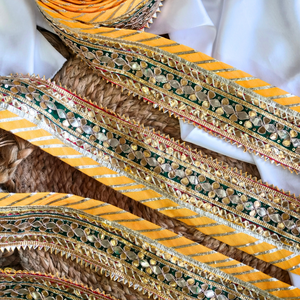 Yellow Handcrafted Gota Patti Trim