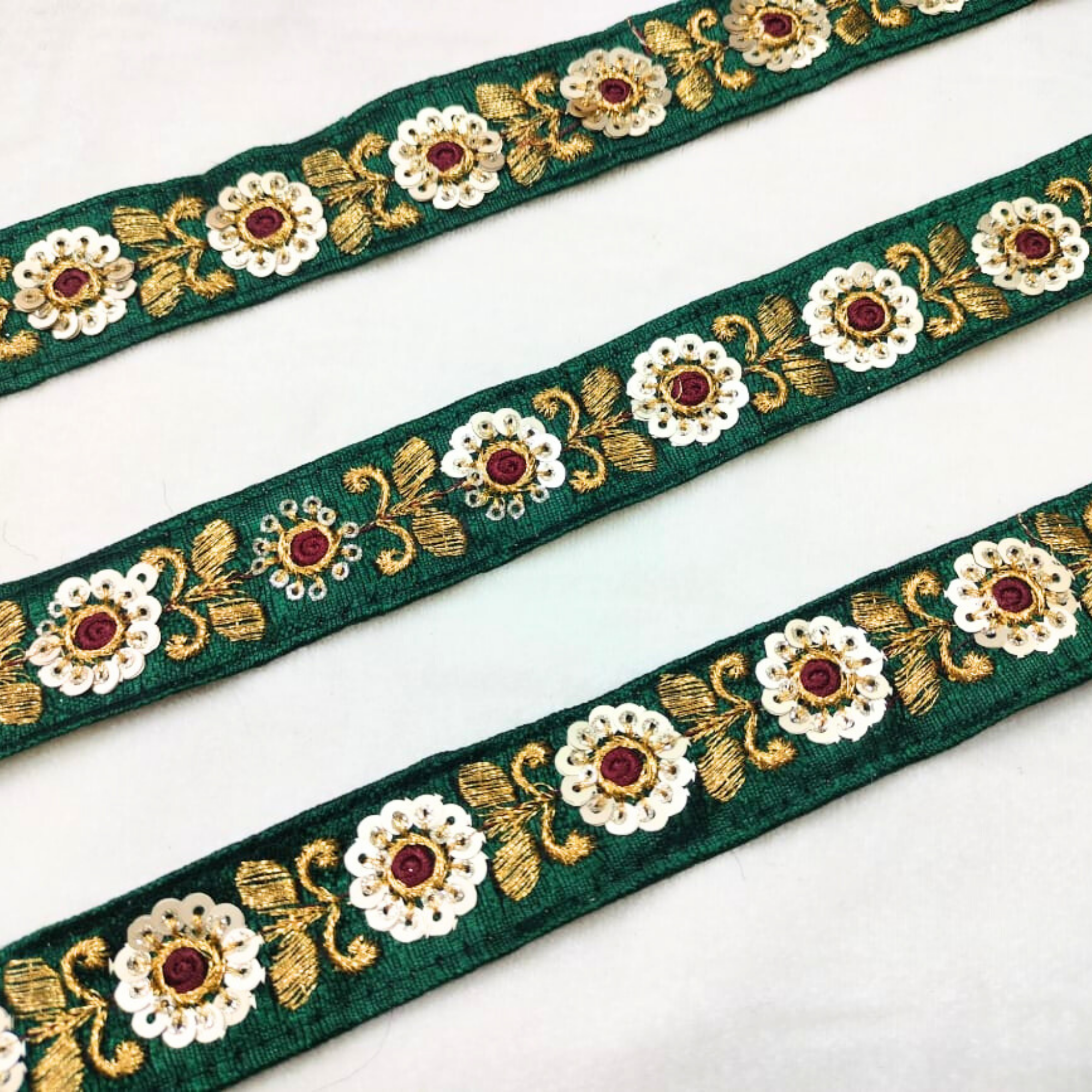 Vibrant Floral Sequin Trim