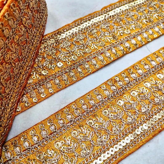 Yellow Fancy Zari Embellished Trim