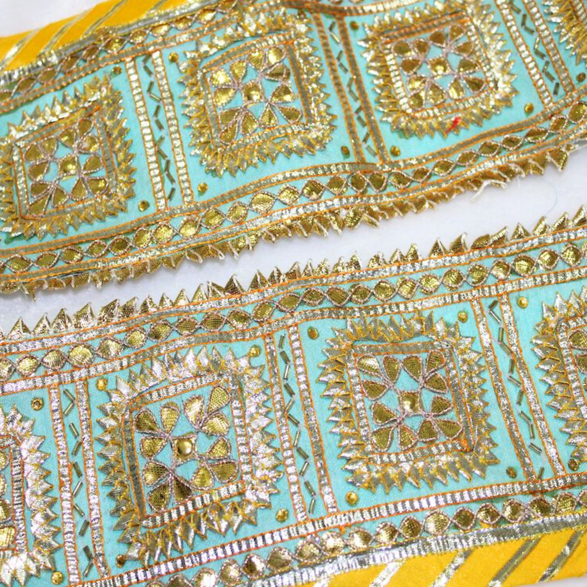 Light Blue Handcrafted Gota Trim