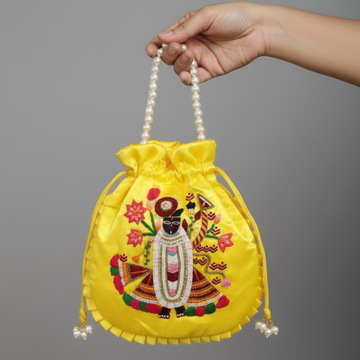 Yellow Shreenathji Potli Bag