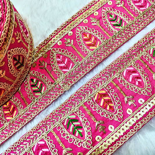 Pink Embellished Trim