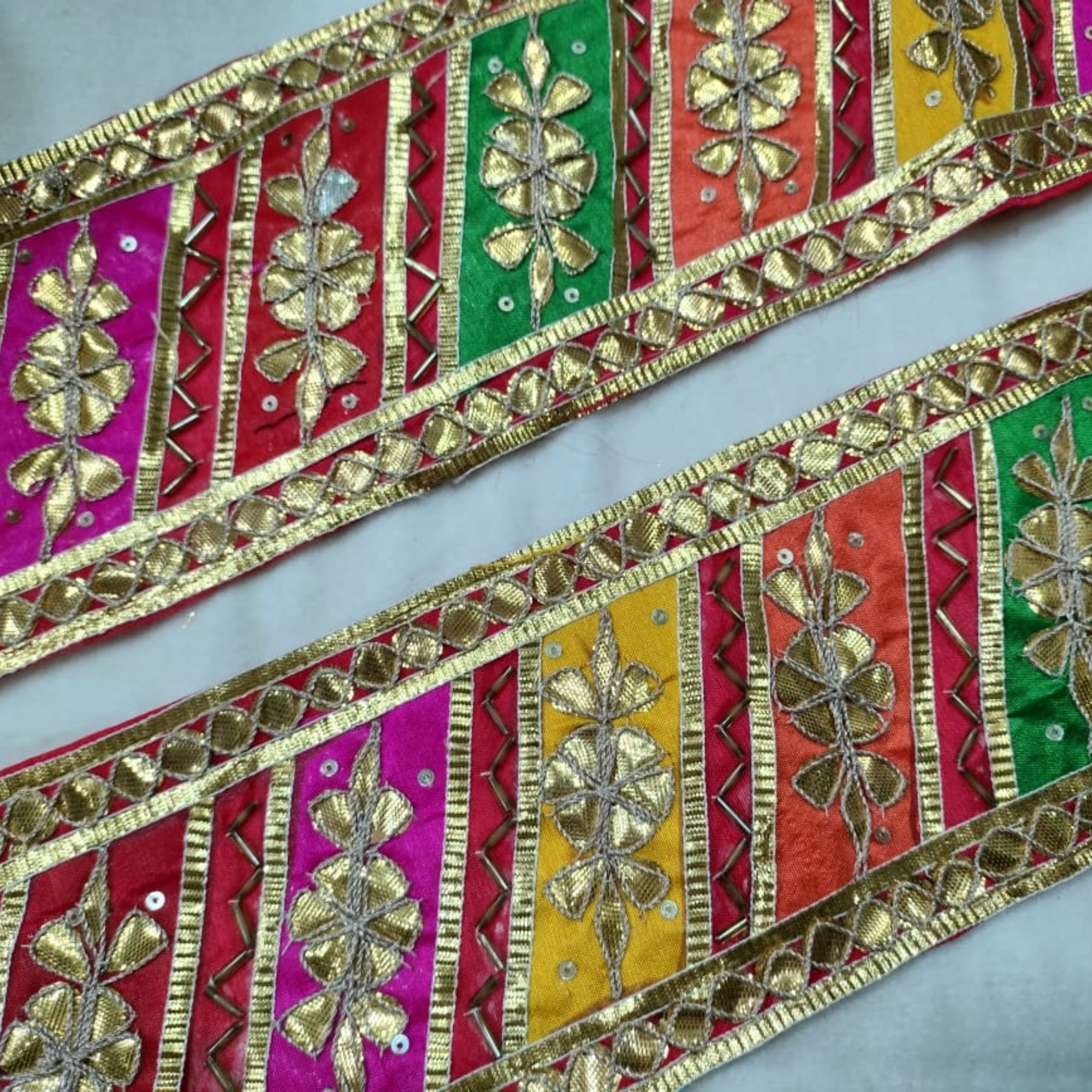 Multicolor Handcrafted Gota Trim