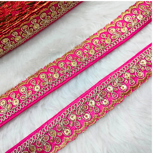 Fancy Pink Zari Trim