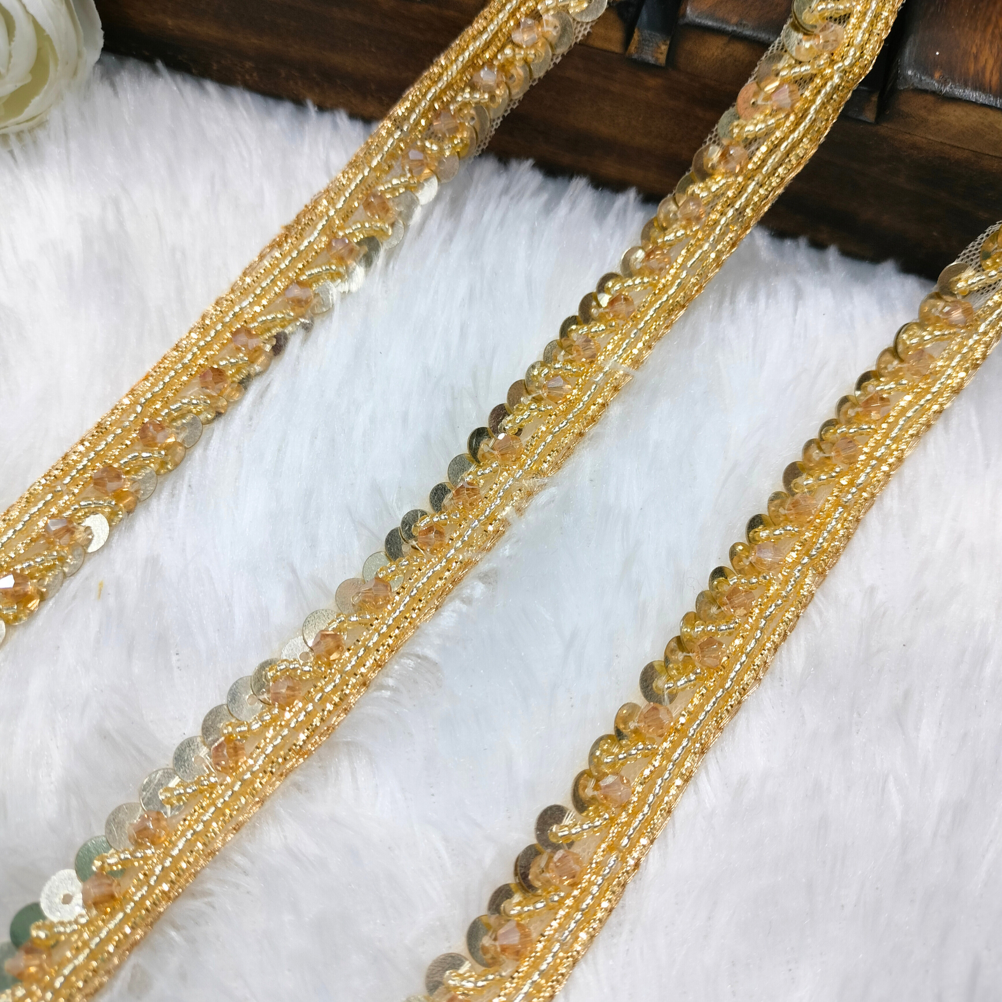 Classic Gold Cutdana & Sequin Lace