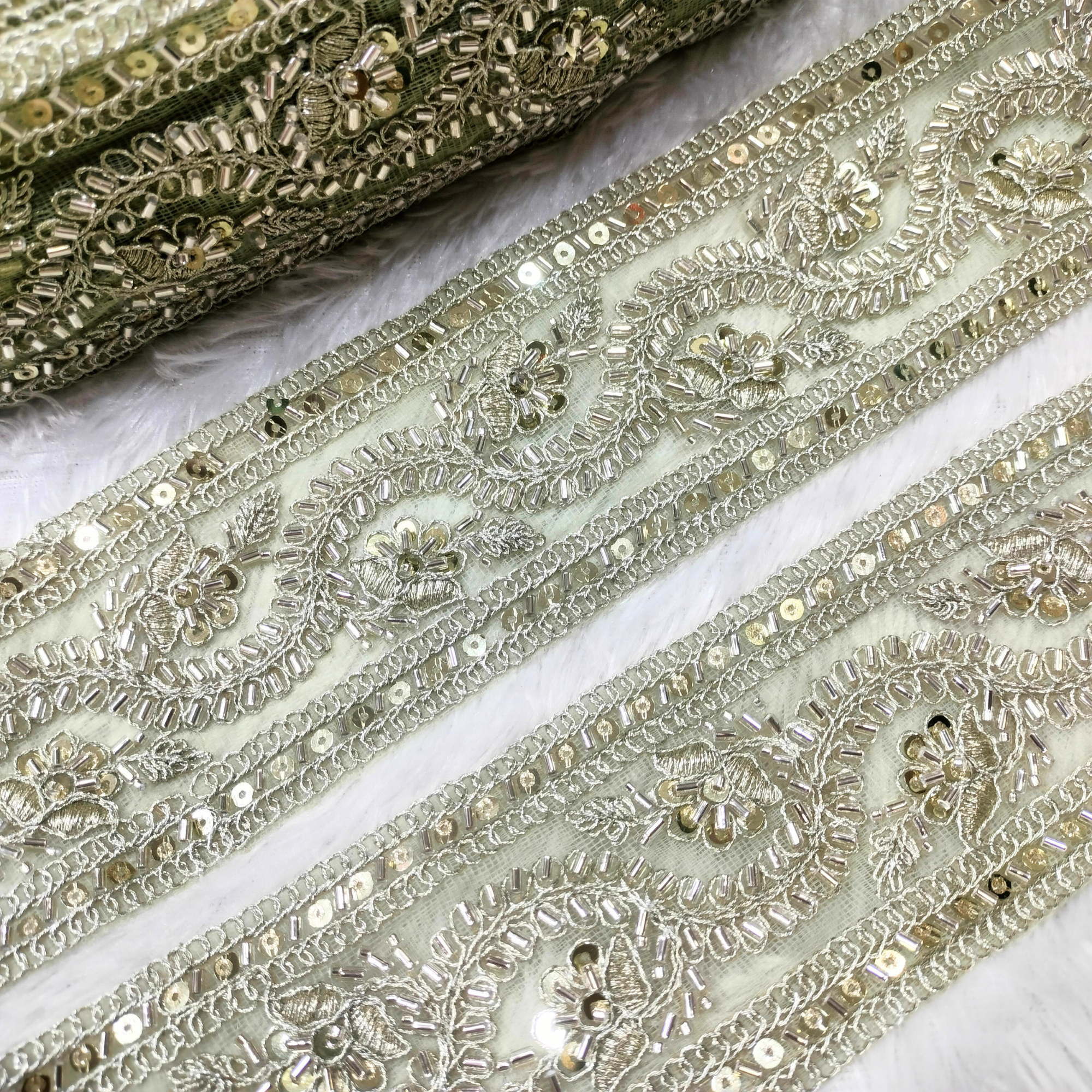 Cutdana & Sequin Embroidered Trim