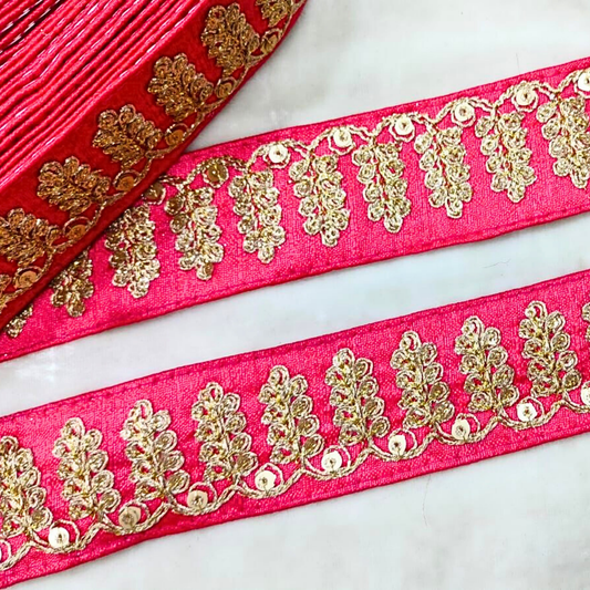 Pink Embellished Fancy Trim