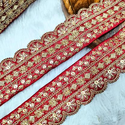 Red Fancy Embellished Trim