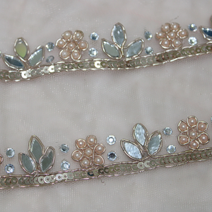Stone & Beads Zardozi Work Handcrafted Trim hover